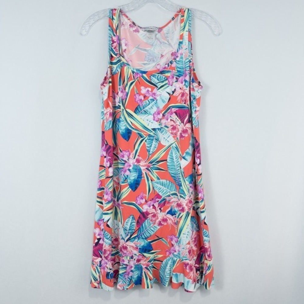Tommy Bahama Orchid Groves Swim Dress Cover Up Small Ruffle Hem Tropical Floral